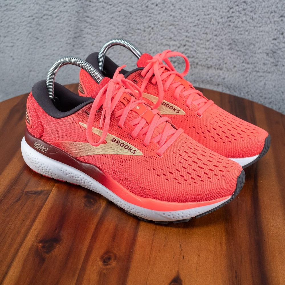 Brooks Ghost 16 Womens Size 8.5 Blue Pink White Athletic Running Shoes Sneakers